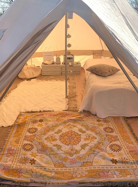 出口澳洲Vanlife 休闲毯沙发毯sunny户外帐篷 盖毯花卉装饰布置毯