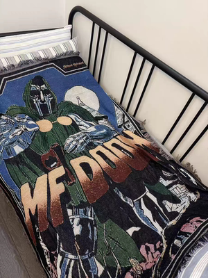 MF DOOM 英国嘻哈歌手复古铁面DOOM  盖毯挂毯 毁灭博士毯子