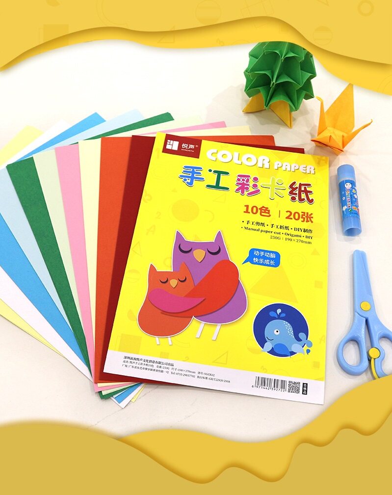 悦声手工彩卡纸折纸剪纸彩色正方形手工纸幼儿园千纸鹤玫瑰材料纸