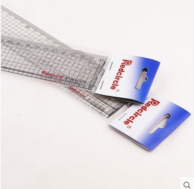 国产红环绘图网眼槽尺直线凹界尺格子美工设计漫画介尺50厘米30CM