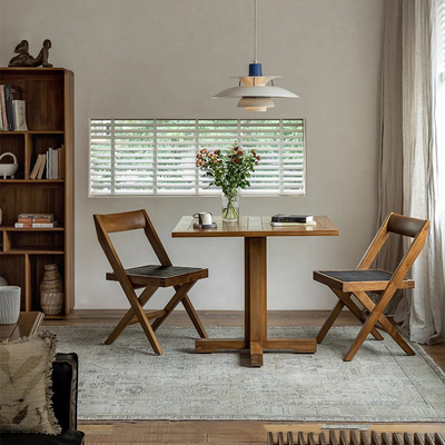 印尼柚木方桌全实木小户型餐桌侘寂复古风设计师简约咖啡桌