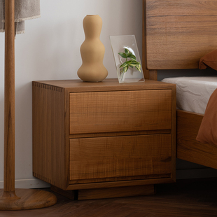 北欧风格家具悬浮床头柜柚木黑胡桃樱桃木可定制