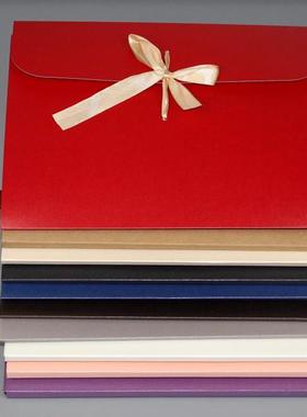 红黑白蓝粉咖灰紫色240x180x7mm丝巾信封礼品盒真丝围巾包装袋