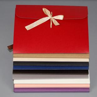 红黑白蓝粉咖灰紫色240x180x7mm丝巾信封礼品盒真丝围巾包装袋