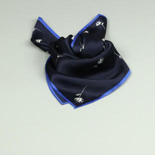 素雅款 天然真丝桑蚕丝缎面小花53cm小方巾情侣丝巾领巾围巾头腕饰