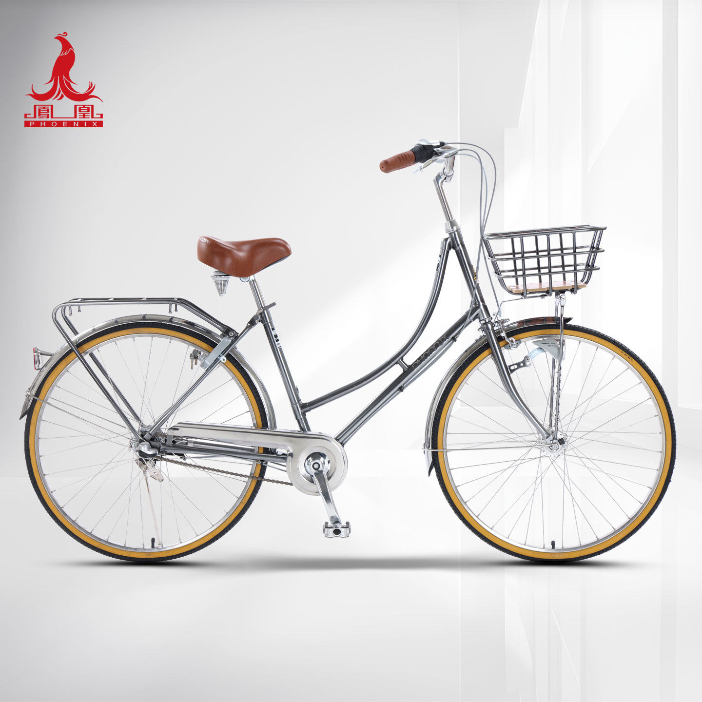 凤凰女式通勤自行车禧玛诺内三速男女款成人26寸轻便日式复古单车