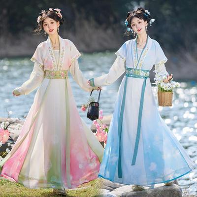池秋记汉服复原唐制背子齐腰褶裙