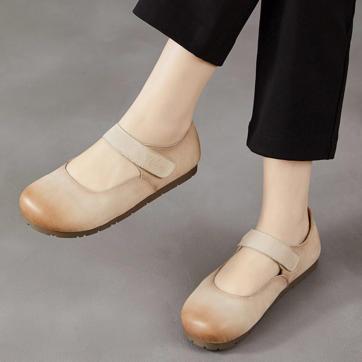 复古真皮玛丽珍鞋女平底2026新款圆头浅口森系奶奶鞋纯色百搭单鞋,女鞋,玛丽珍鞋,淘宝优惠券,粉丝福利购,淘宝优惠卷