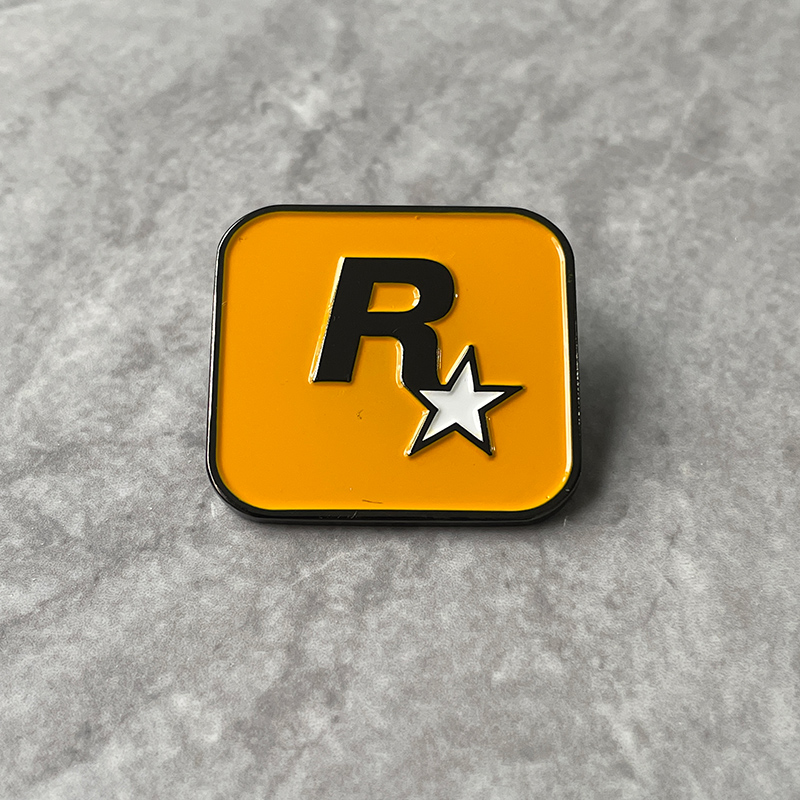 Rockstar Games R星开发公司胸针 GTA与RDR2游戏粉丝收藏金属徽章