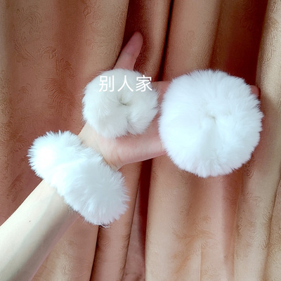 包邮白色毛毛发圈日系软妹萝莉