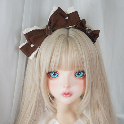 花边咖色蝴蝶结巧克力KC发箍