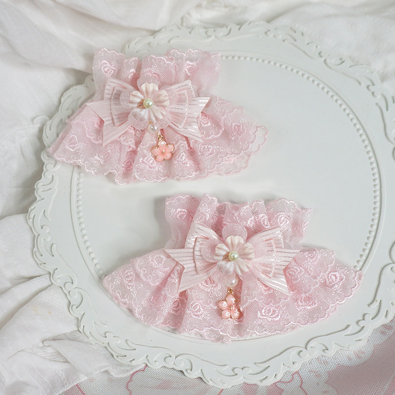 thumbnail for Original pink Lolita lace sleeve cherry blossom tree confession with bow Lolita accessory free shipping