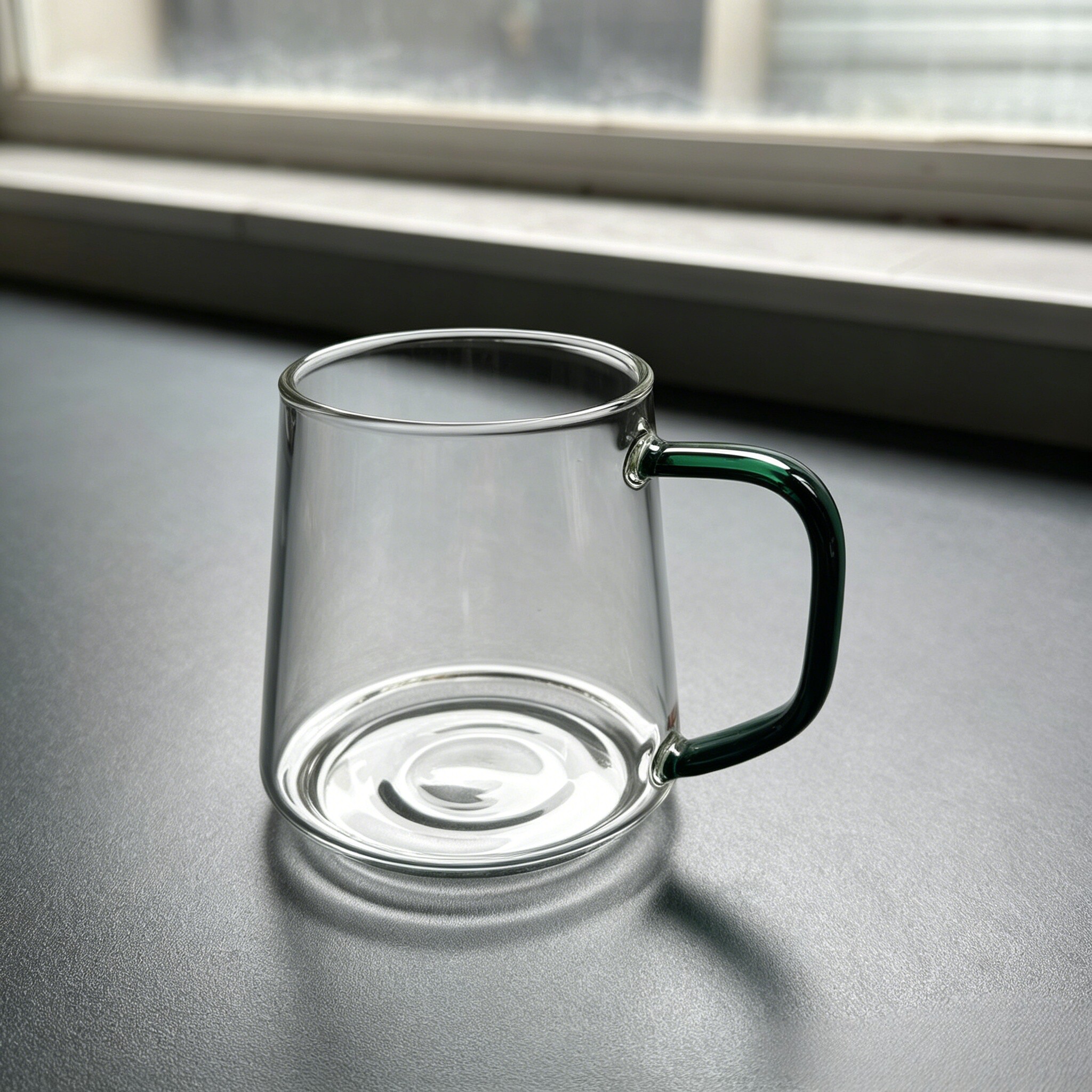 高硼硅耐热带把玻璃茶杯可微波