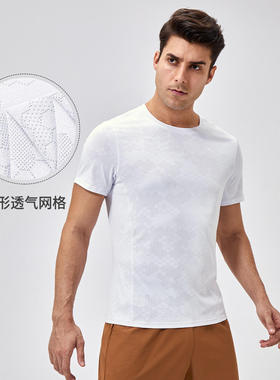 健身短袖男夏透气运动跑步T恤修身圆领户外训练速干衣短袖41229