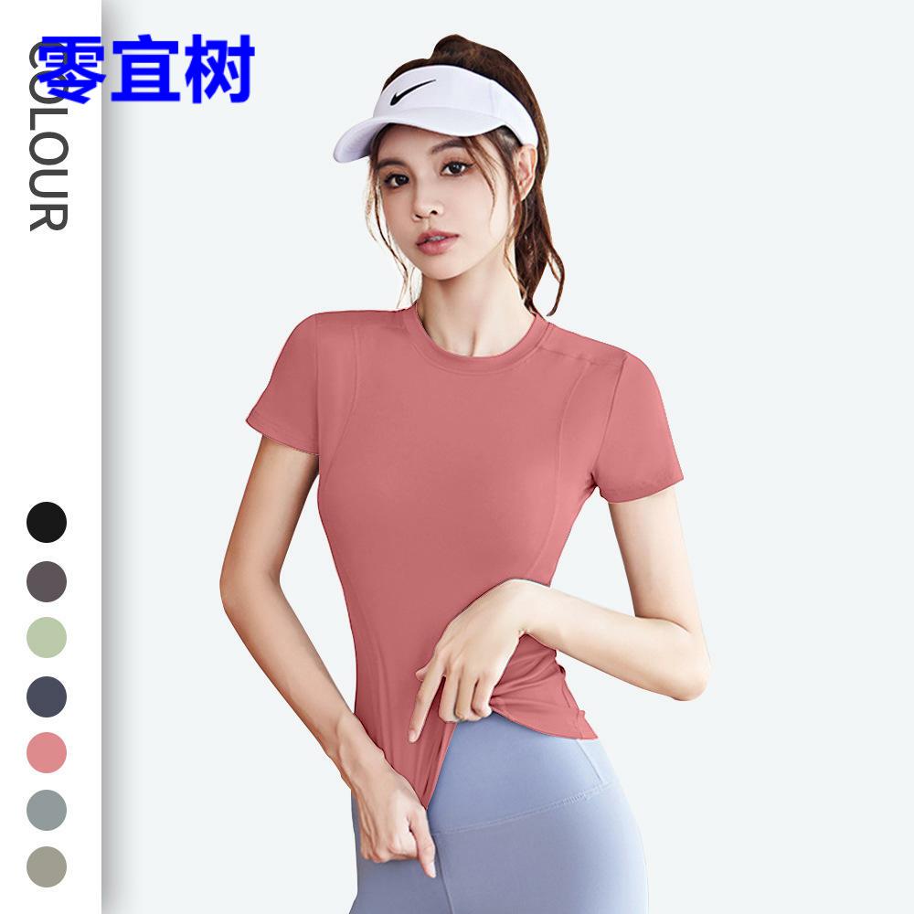 短袖瑜伽服上衣女健身服跑步运动t恤速干瑜伽短袖夏