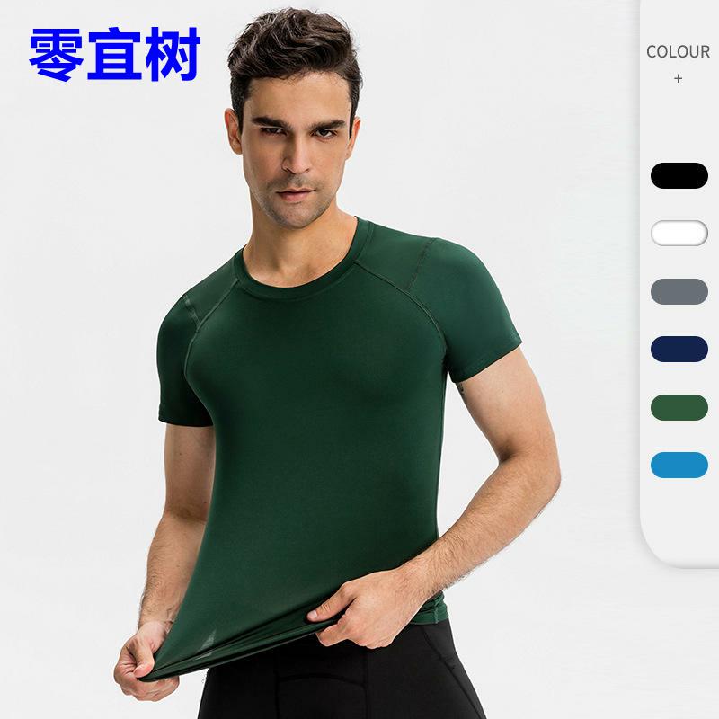 运动男士PRO健身短袖 紧身跑步训练运动服高弹排汗速干上衣T恤01
