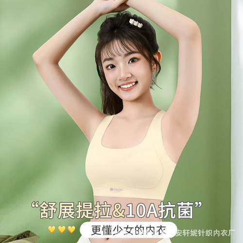 少女内衣发育期初高中学生文胸12-18岁二三阶段运动固定杯小背心