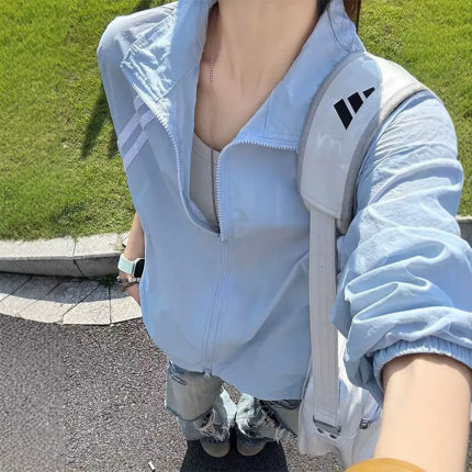YuquanUPF50+冰川蓝情侣防晒衣男女夏季薄款透气速干防晒服