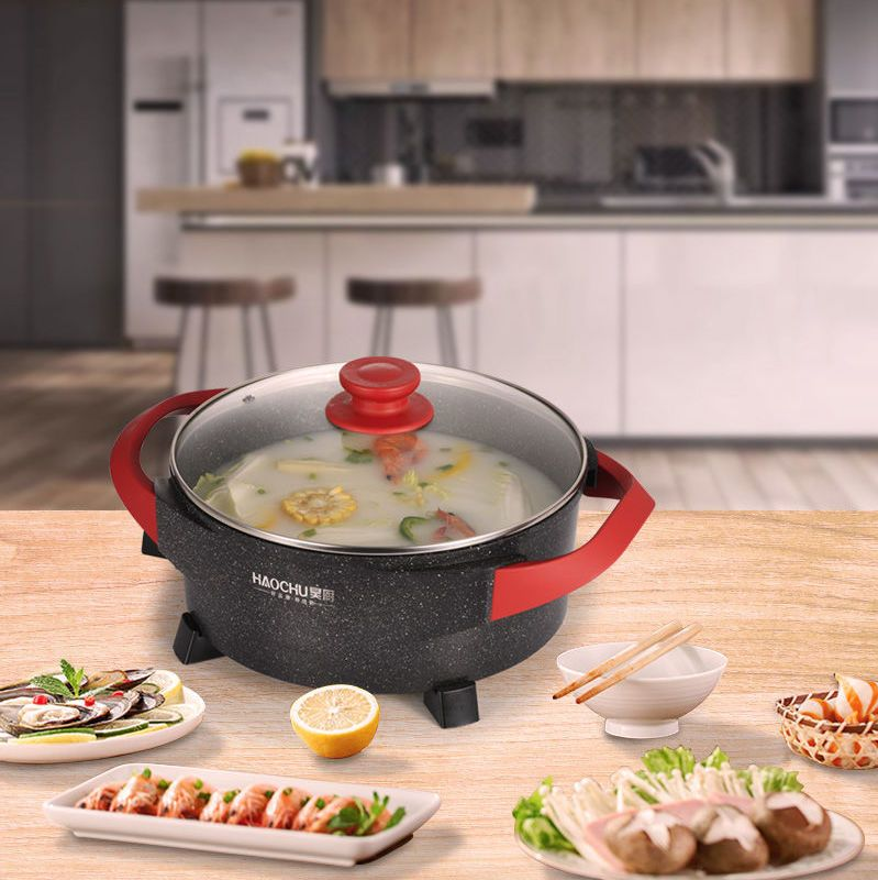 昊厨麦饭石电饭锅锅巴锅电煎锅电热锅无烟不粘电炒锅煲仔饭