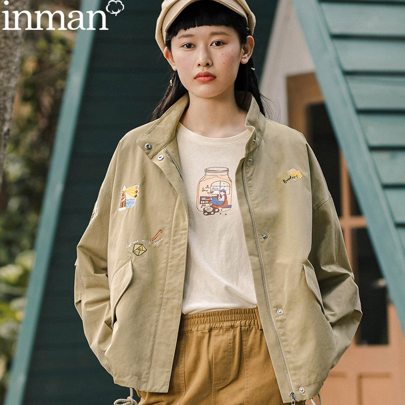 茵曼初秋百搭工装休闲风衣短外套日系秋冬2020年新款春秋女装夹克