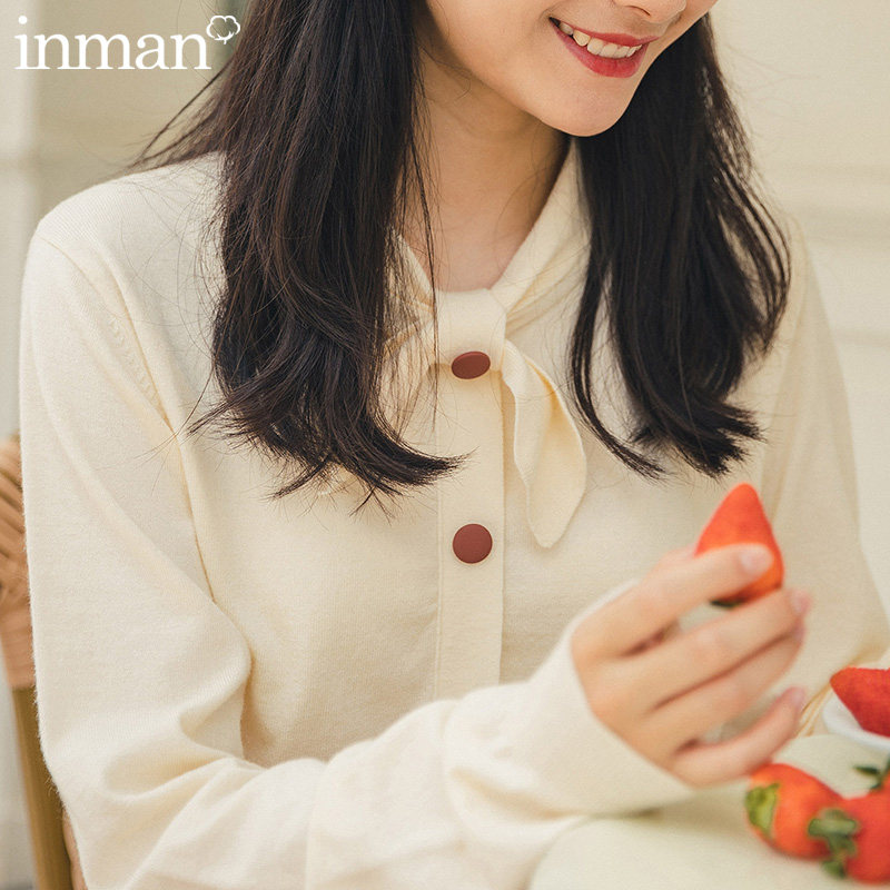 茵曼官方旗舰店打底粉色气质针织衫薄款毛衣早秋冬季新款女装上衣