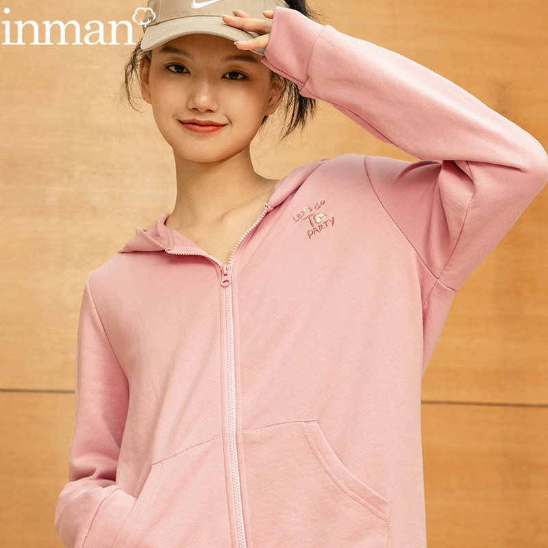 茵曼2020年新款连帽休闲运动小开衫卫衣女装短外套时尚春秋季百搭