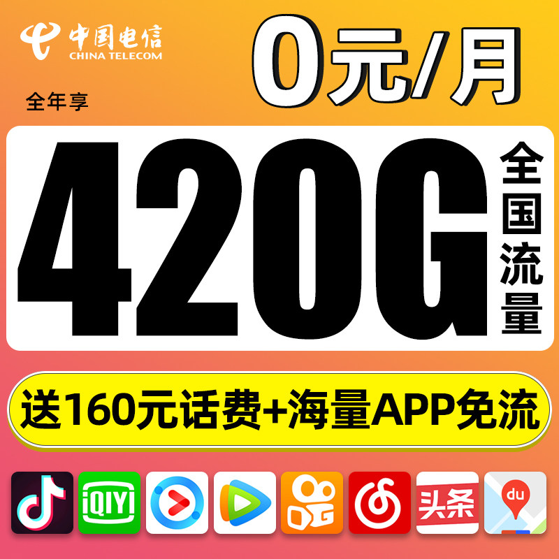 电信卡纯流量卡上网卡5g手机卡4g电话卡学生校园卡手机卡全国通用