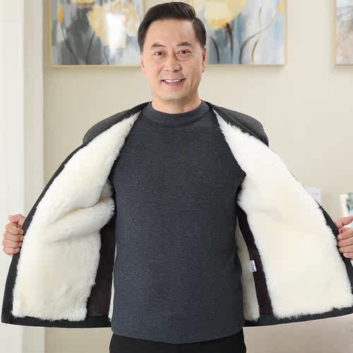 羊毛棉衣秋冬皮毛一体内胆