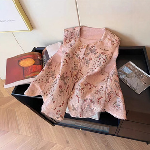 新中式国风女装提花马甲2026春季新款重工刺绣复古坎肩马夹