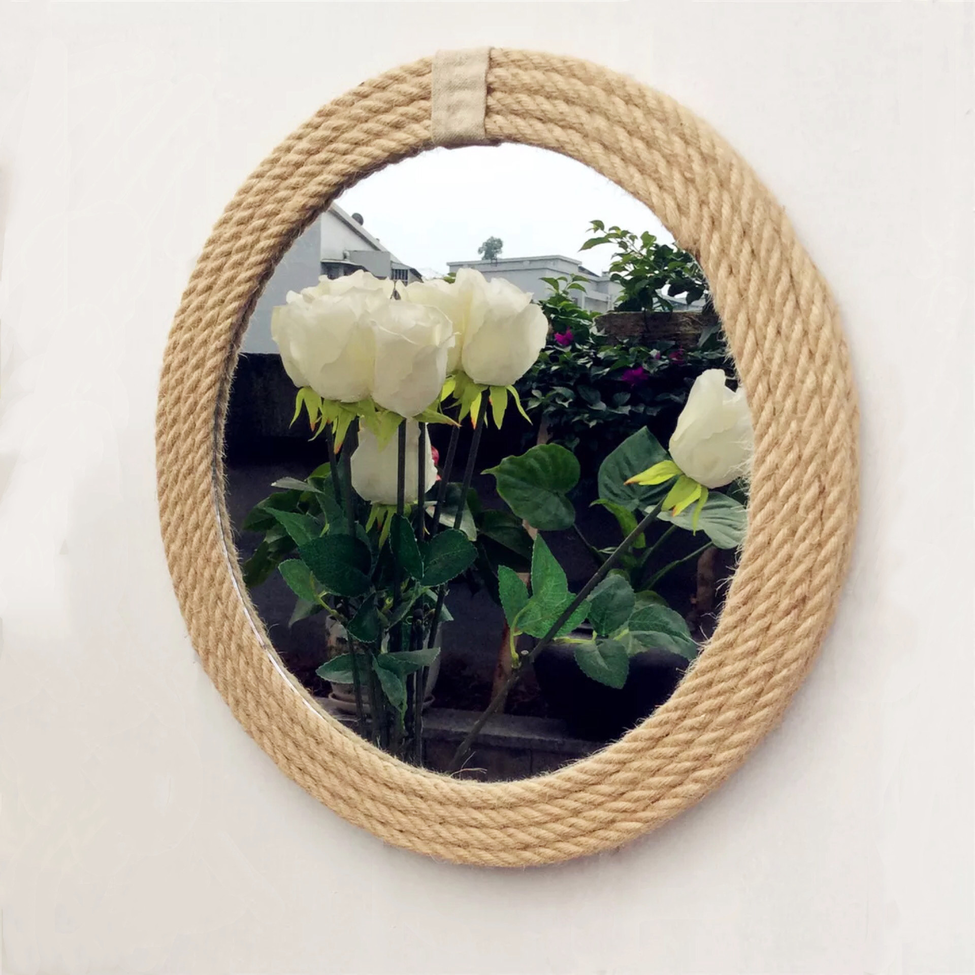 [Phoenix art shop] ins Retro Northern Europe style manual Hemp rope mirror circular Dressing Wall hanging Beauty Mirrorin the Decoration main material , Toiletries , Bathroom Hardware/Pendant , Beauty Mirror  category - from Buy2taobao.com to provide professional Taobao agent buy service