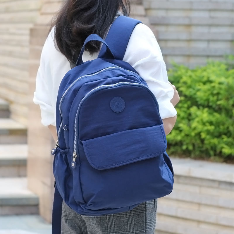 2018新款男女小双肩包韩版百搭帆布学生时尚防水尼龙书包简约背包