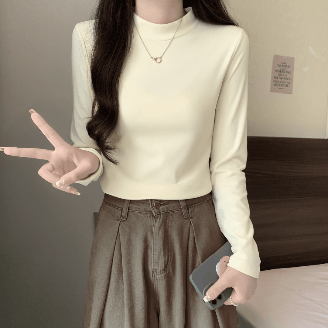 德绒打底衫女秋冬季长袖保暖上衣