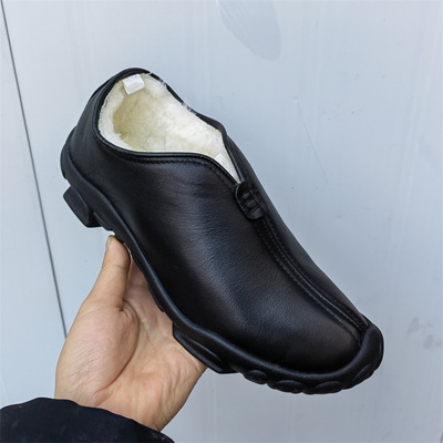 厚底单鞋休闲羊毛内里男鞋牛皮