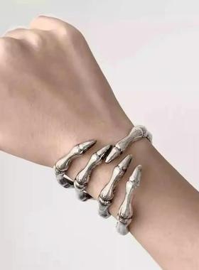 暗黑骷髅手镯亚文化朋克Y2K夸张小众个性嘻哈手环甜酷风辣妹配饰