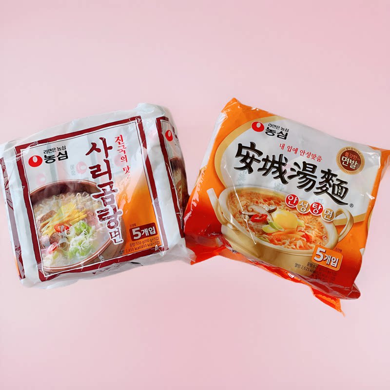 韩国进口农心安城汤面牛骨汤面拉面泡面方便面组合方便速食