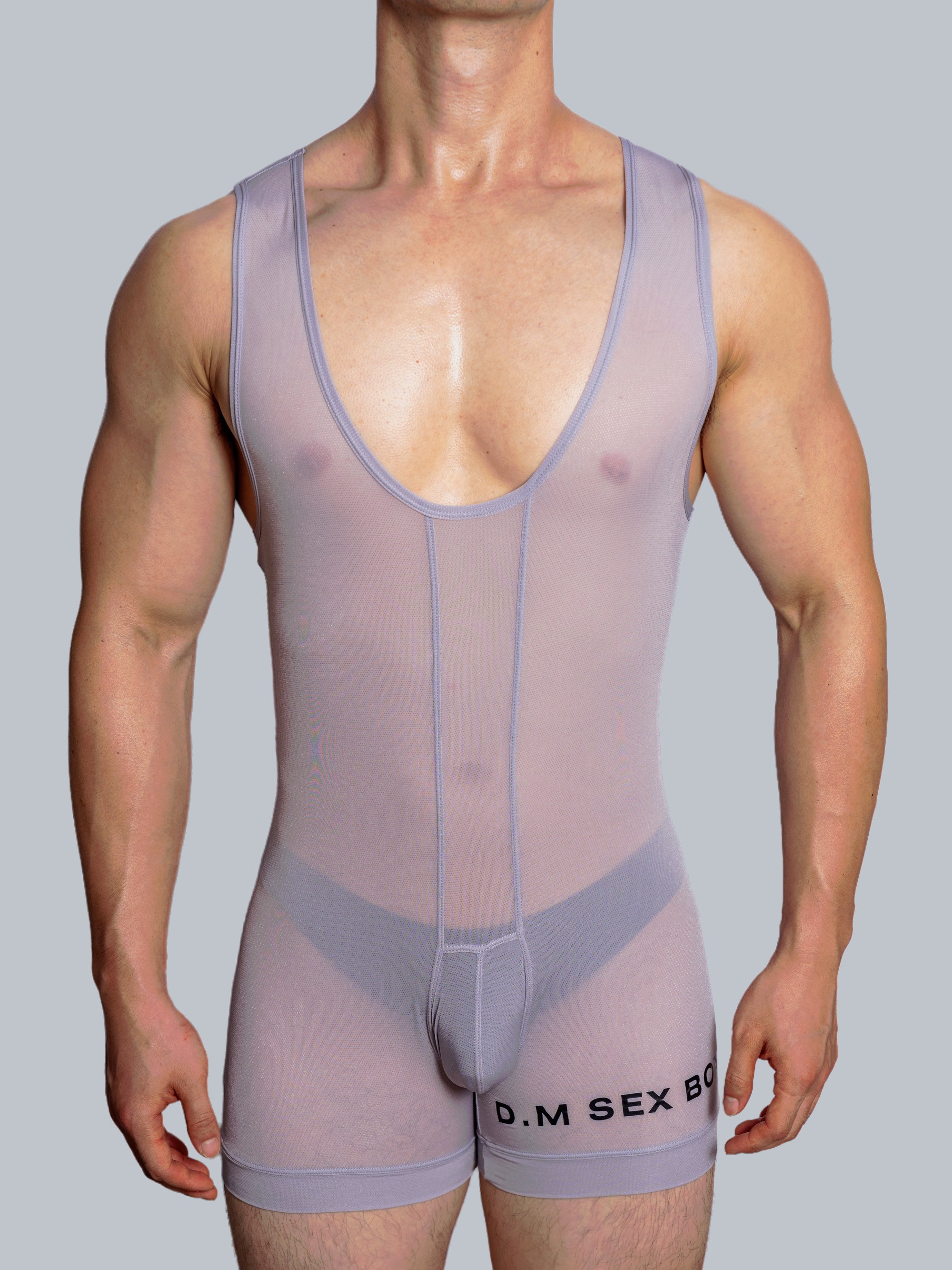 D.M男士塑身连体衣裤透气网眼