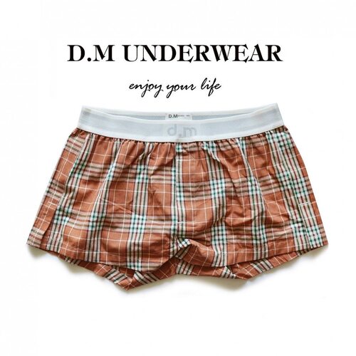 D.,M男内裤低腰性感家居裤无弹纯棉透气格子居家阿罗裤平角裤