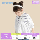 女孩条纹波点白衬衣纯棉小儿童娃娃上衣宝宝 洋气春季 女童长袖 衬衫