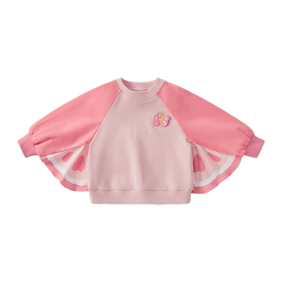 2026新款女童卫衣蝴蝶翅膀小女孩上衣宝宝长袖洋气圆领套头衣服春