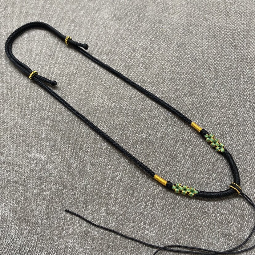 手工编绳定制款高档黄金玉器佛牌吊坠男女时尚潮流创意新款项链绳