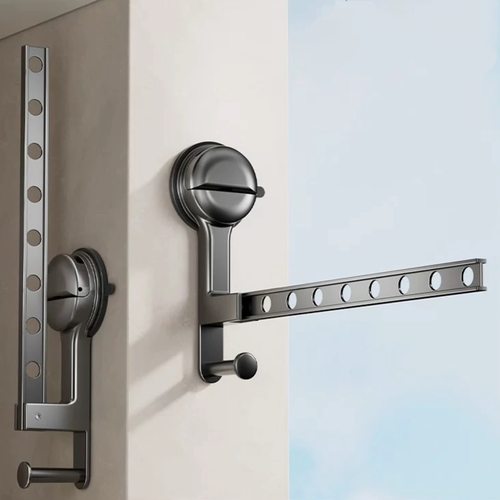 吸盘折叠晾衣架阳台隐形伸缩飘窗