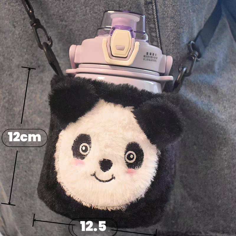 韩国ins可爱兔子卡皮巴拉草莓保温毛绒杯套保温玻璃斜挎防摔杯套,餐饮具,杯套,淘宝优惠券,粉丝福利购,淘宝优惠卷