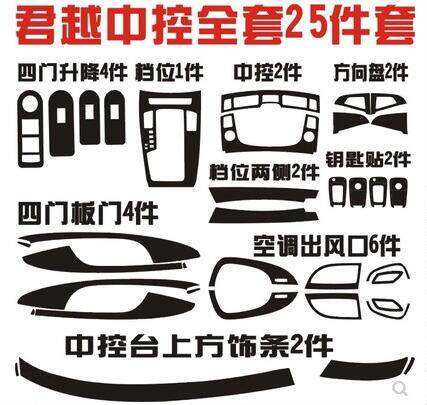 别克新君越 内饰贴中控面板碳纤维成型贴车贴档位成型贴25件 包邮