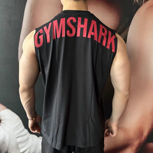 GymShark鲨鱼新POWER健身坎肩袖背心美式透气轻薄款弹力无袖背心