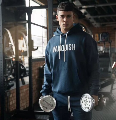 VQ hoodie连帽刺绣宽松重磅休闲保暖重毛圈运动健身训练套头卫衣