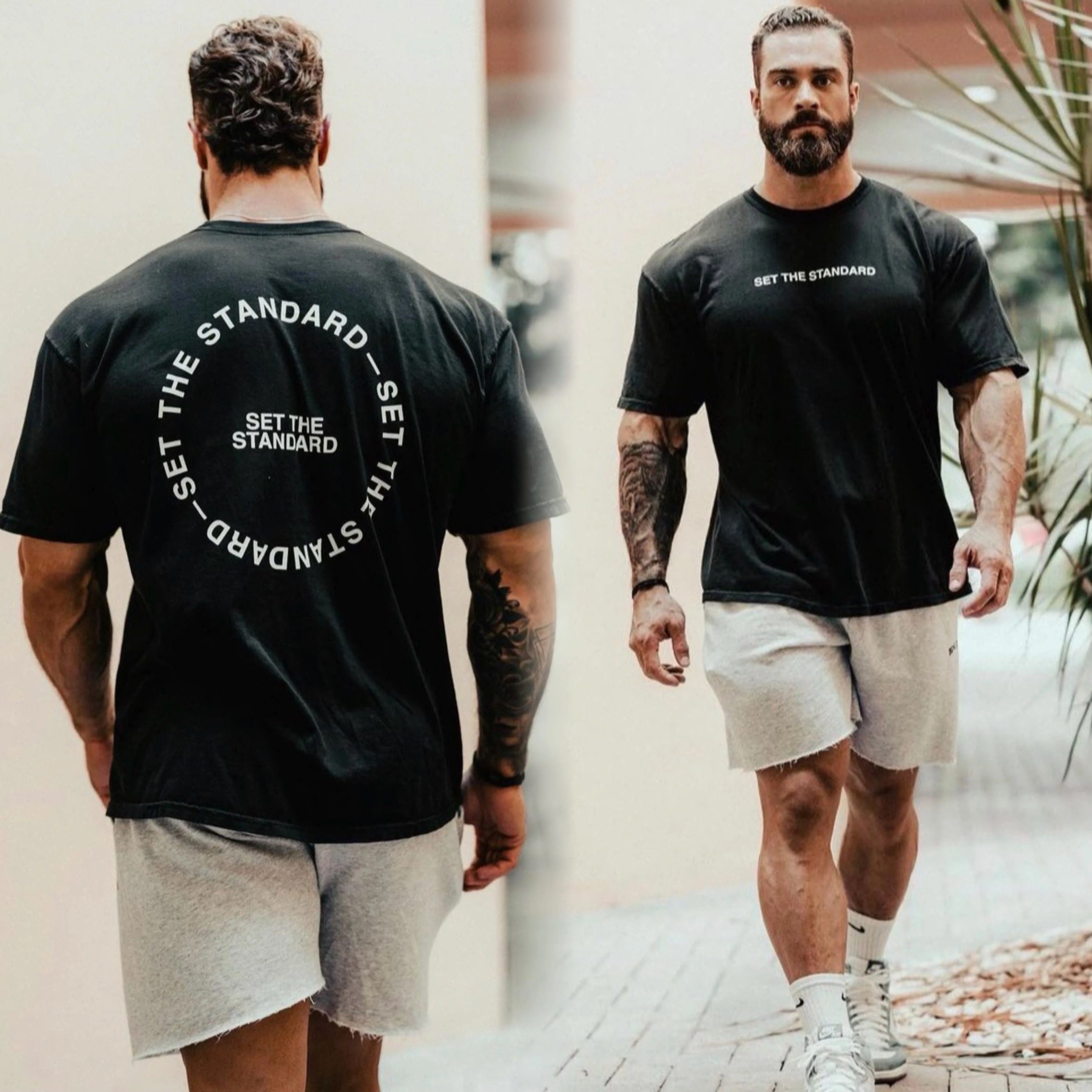 克里斯“设定标准”系列健身宽松纯棉短袖男女运动美式重磅棉T恤,运动服/休闲服装,运动T恤,淘宝优惠券,粉丝福利购,淘宝优惠卷