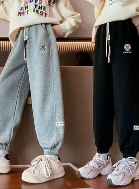 女童裤子春秋款2026新款洋气中大童春季休闲裤秋装儿童运动裤卫裤