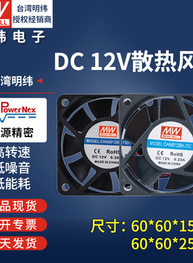 联源精密CHA6012BH-15D/25C高转速22.39CFM 6CM电源DC12v散热风扇