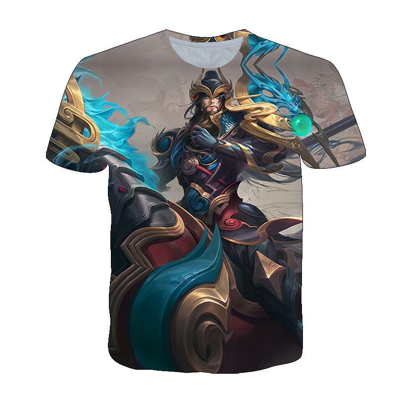 王者荣耀短袖体恤衫武圣关羽宽松版网红ins潮流学生青少年t恤衫