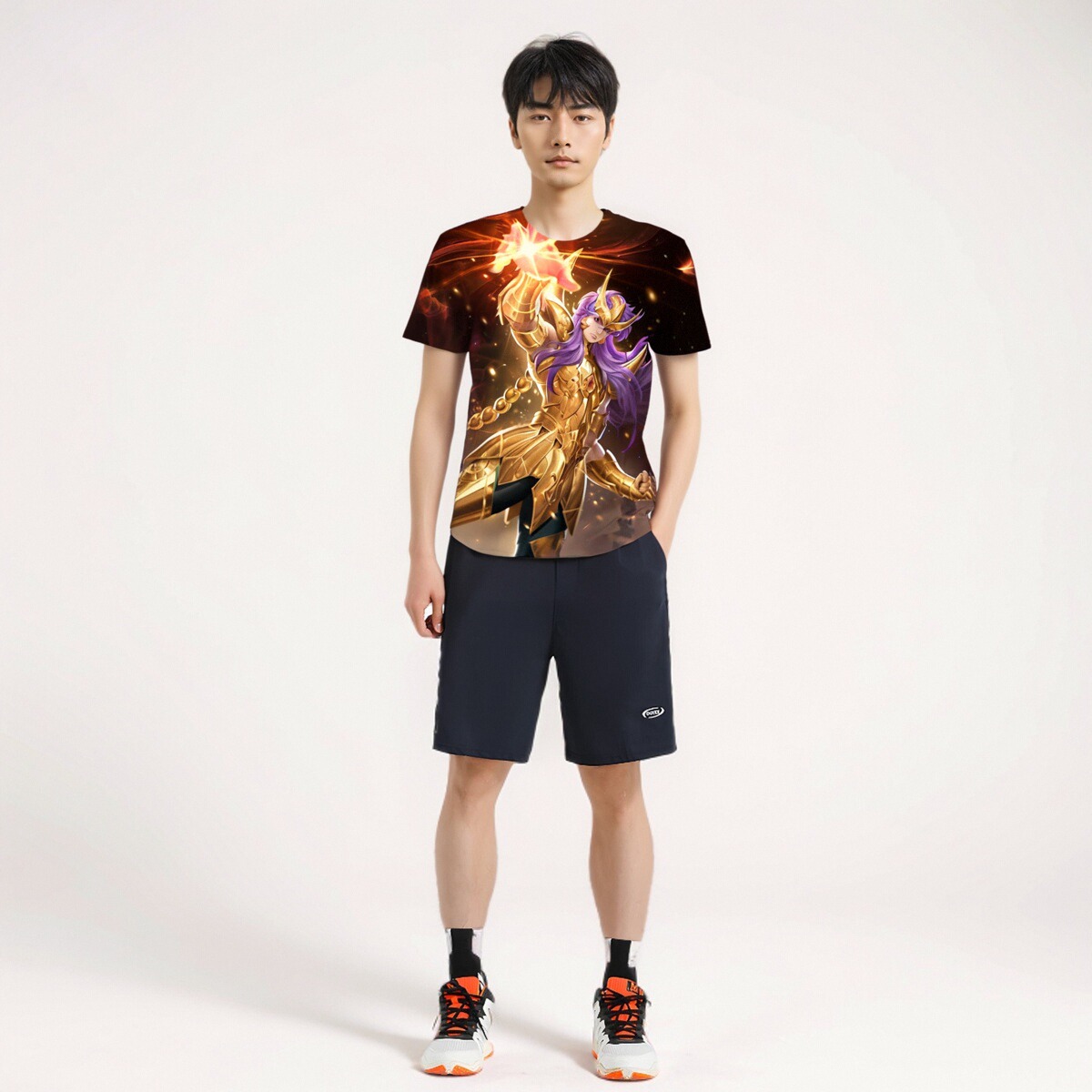 24王者荣耀墨子新皮肤黄金天蝎座衣服男短袖T恤鲁班速干学生衣服